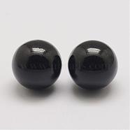 Brass Chime Ball Beads Fit Cage Pendants, No Hole, Black, 16mm(KK-G298-16mm-07)