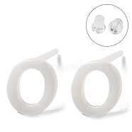 Hypoallergenic Bioceramics Zirconia Ceramic Stud Earrings, No Fading and Nickel Free, Alphabet, Letter O, 7x6mm(EJEW-F340-04O)