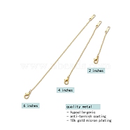 3Pcs 3 Styles Brass Lobster Claw Clasps, with Brass Cable Chains, Golden, 65~166mm, 1pc/style(FIND-JF00130-02)