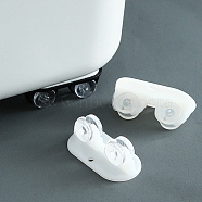 Self Adhesive Universal Caster Wheels, Mini Swivel Wheels, for Bins Bottom Storage Box Furniture Trash Can, White, 42x20x17mm, 4pcs/set(AJEW-WH0176-16)