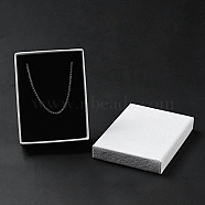 Texture Paper Necklace Gift Boxes, with Sponge Mat Inside, Rectangle, White, 9.1x7x2.7cm, Inner Diameter: 6.5x8.6cm, Deep: 2.5cm(OBOX-G016-C05-A)