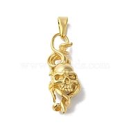 PVD Vacuum Plating 304 Stainless Steel Pendants, Golden, Skull Charm, 39.5x14.5x11mm, Hole: 10x5mm(STAS-B069-47E-G)