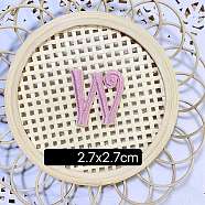 (Clearance Sale)Computerized Embroidery Cloth Self Adhesive Patches, Stick on Patch, Costume Accessories, Letter, Pink, W:27x27mm(FIND-TAC0002-01W)