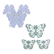 DIY Butterfly Cup Mat Silicone Molds, Resin Casting Molds, For UV Resin, Epoxy Resin Craft Making, Geometrical Style, Deep Sky Blue, 215x250x9mm, Inner Diameter: 74x115mm & 113x180mm(DIY-A034-01C)
