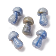 Natural Blue Aventurine GuaSha Stone, Gua Sha Scraping Massage Tool, for SPA Relaxing Meditation Massage, Mushroom Shaped, 36.5~37.5x21.5~22.5mm(G-A205-25V)