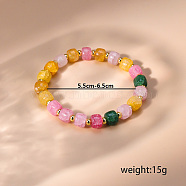 Natural Mixed Gemstone Beaded Stretch Bracelets for Women, Inner Diameter: 1/4 inch(0.55cm)~1/4 inch(0.65cm)(PJ7156)