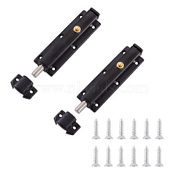 304 Stainless Steel Spring Locks Set, with Screws, Electrophoresis Black, 20~119x31~32x17~21mm, Hole: 3~3.5mm(SW-TAC0001-22B-EB)