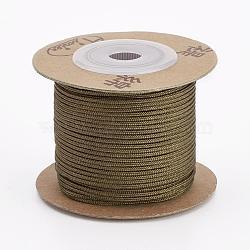 Nylon Cords, String Threads Cords, Round, Coffee, 1.5mm, about 27.34 yards(25m)/roll(OCOR-L035-G34)