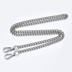Bag Chains Straps, Iron Curb Link Chains, with Alloy Swivel Clasps, for Bag Replacement Accessories, Platinum, 1190x8.5mm(FIND-Q089-014P)
