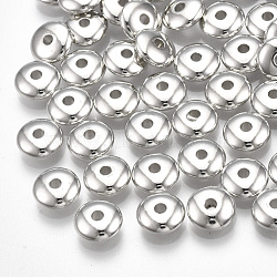 CCB Plastic Spacer Beads, Rondelle, Platinum, 7x2.5mm, Hole: 1.8mm(CCB-T006-073P)