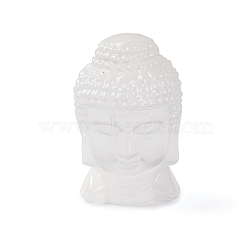 Natural Selenite Figurines, Reiki Energy Stone Display Decorations, for Home Feng Shui Ornament, Buddha, 52x48x75.5mm(DJEW-Q006-01A)