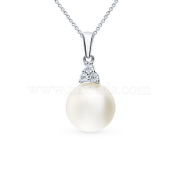 Elegant S925 Silver Pearl Zircon Necklace, Classic French Style, Mother's Day Gift.(GH0986)