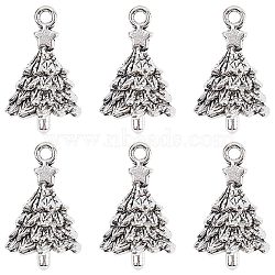 60Pcs Tibetan Style Alloy Pendants, Lead Free & Cadmium Free, Christmas Tree, for Christmas, Antique Silver, 18x12x12mm, Hole: 2mm(FIND-SC0004-74)