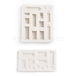 Food Grade Silicone Molds, Fondant Molds, For DIY Cake Decoration, Chocolate, Candy, UV Resin & Epoxy Resin Jewelry Making, Mixed Shapes, Gainsboro, 96~100x56~82x10~15mm, Inner Diameter: 6~43x8~15mm, 2pcs/set(DIY-L015-47A)