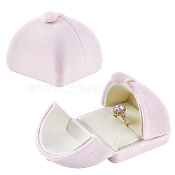 Velvet Finger Ring Package Boxes, Rectangle, Lavender Blush, 7x6.5x6cm(CON-WH0085-196)