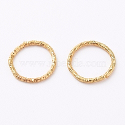 Iron Textured Jump Rings, Soldered Jump Rings, Closed Jump Rings, for Jewelry Making, Golden, 18 Gauge, 19.5x1mm, Inner Diameter: 16mm(X-IFIN-D086-05-G)