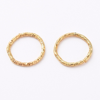 Iron Textured Jump Rings, Soldered Jump Rings, Closed Jump Rings, for Jewelry Making, Golden, 18 Gauge, 19.5x1mm, Inner Diameter: 16mm