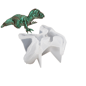 DIY Silicone 3D Dinosaur Figurine Molds, Resin Casting Molds, for UV Resin, Epoxy Resin Craft Making, Therizinosauria, White, 75x70x42mm