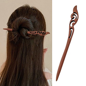 Swartizia Spp Wood Hair Sticks, Dyed, Coconut Brown, 176x17x6.5mm
