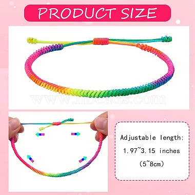 5Pcs 5 Color Braided Nylon Thread Cord Bracelets Set(BJEW-SW00049-05)-7