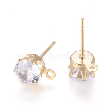 Brass Stud Earring Findings(KK-L199-B01-G)-2