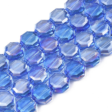 Royal Blue Octagon Glass Beads