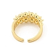 Round Brass Micro Pave Clear Cubic Zirconia Open Cuff Rings(RJEW-G309-18G)-3