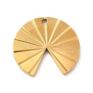 Ion Plating(IP) 304 Stainless Steel Pendants, Fan Charm, Golden, 25x23.5x2mm, Hole: 1.6mm(STAS-M312-01A-G)