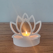 Lotus DIY Silicone Candle Holders, for Flower Scented Candle Making, White, 9.9~10.5x10.2~10.5x0.9~2.6cm, Inner Diameter: 9.4~9.6X9.45~9.6cm(SIMO-D006-01)