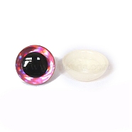Half Round ABS Plastic Doll Craft Eyes, Safety Eyes, with Spacer, Hot Pink, 20mm(PW-WG10432-05)