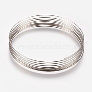 Iron Wires, Platinum, 55mm in diameter, 24 Gauge, 0.5mm wide, 10loops/pc(MW-F001-10)