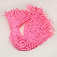 Polyester & Spandex Cord Ropes, 16-Ply, Hot Pink, 2mm, about 109.36 yards(100m)/bundle(RCP-R007-347)