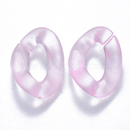 Transparent Acrylic Linking Rings, Quick Link Connectors, for Curb Chains Making, Frosted, Twist, Pearl Pink, 30x21x6mm, Inner Diameter: 16x8mm(OACR-S036-001B-K09)