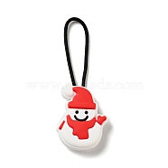 Christmas PVC Plastic Pendant Decotations, with Nylon Cord and Plastic Findings, Snowman, White, 61mm(KY-G018-B01)