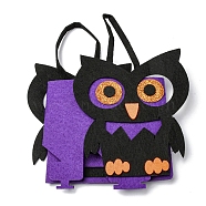 Owl Felt Halloween Candy Bags with Handles, Halloween Treat Gift Bag Party Favors for Kids, Purple, 24.8cm, Bag: 17x15x7.3cm(HAWE-K001-01C)