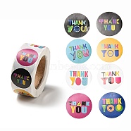 Round Dot Paper Thank You Stickers Roll, Self-Adhesive Gift Tags for Present Gift Decoration, Word, 66x27mm, Stickers: 25mm in diameter, 500pcs/roll(DIY-D078-08A)