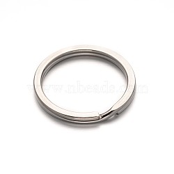304 Stainless Steel Split Key Rings, Keychain Clasp Findings, Stainless Steel Color, 30x3mm(X-STAS-M216-04)