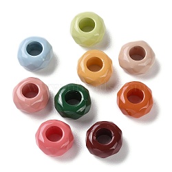 Baking Paint Acrylic European Beads, Large Hole Beads, Rondelle, Mixed Color, 13.5x7.5mm, Hole: 6mm(MACR-M032-08)