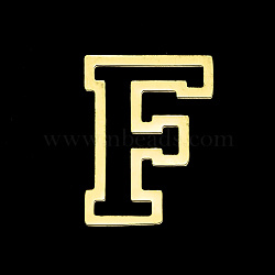 Vacuum Plating 201 Stainless Steel Charms, Laser Cut, Letter, No Hole, Letter.F, 12x9x1mm(STAS-T056-LA717-F)