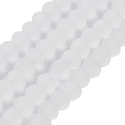 Transparent Glass Beads Strands, Faceted, Frosted, Rondelle, WhiteSmoke, 4mm, Hole: 1mm(X1-EGLA-A034-T4mm-MD19)