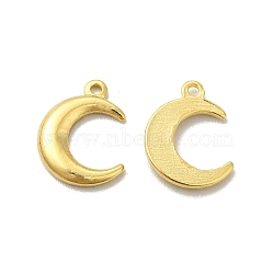 Brass Charms, Cadmium Free & Lead Free, Long-Lasting Plated, Double Horn/Crescent Moon Charm, Real 24K Gold Plated, 12x9x1.5mm, Hole: 1mm(X-KK-H442-35G)