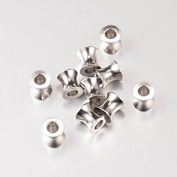 304 Stainless Steel European Large Hole Beads, Column, Stainless Steel Color, 8x8mm, Hole: 4mm, 10pcs/set(OPDL-E005-15P)