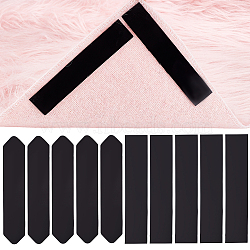 AHADEMAKER 20Pcs 2 Style PU Self Adhesive Non Slip Carpet Stickers, Washable Rug Tape, for Hardwood Floors, Tile Floors, Arrow & Rectangle, Black, 131x25x2mm, 10pcs/style(FIND-GA0005-66)