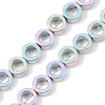 Baking Painting Synthetic Non-magnetic Hematite Beads Strands, Flat Round, Colorful, 8x3mm, Hole: 1mm, about 49~51pcs/strand, 15.55~16.14''(39.5~41cm)