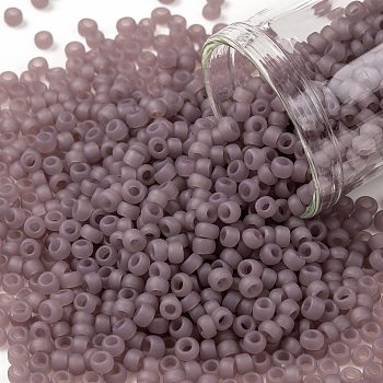 TOHO Round Seed Beads, Japanese Seed Beads, Frosted, (151F) Ceylon Frost Grape Mist, 8/0, 3mm, Hole: 1mm, about 222pcs/10g