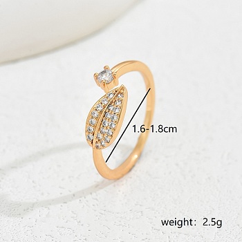 Sweet Korean Style Leaf Shape Ring for Ladies Date Banquet Wedding.