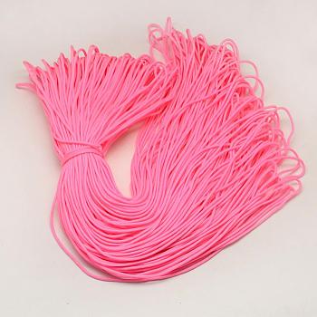 Polyester & Spandex Cord Ropes, 16-Ply, Hot Pink, 2mm, about 109.36 yards(100m)/bundle