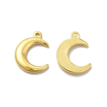 Brass Charms, Cadmium Free & Lead Free, Long-Lasting Plated, Double Horn/Crescent Moon Charm, Real 24K Gold Plated, 12x9x1.5mm, Hole: 1mm