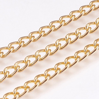 Aluminium Twisted Chains, Curb Chains, Unwelded, Light Gold, 5.5~6x3.5x1mm