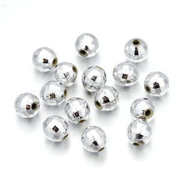 6mm Silver Round Acrylic Beads